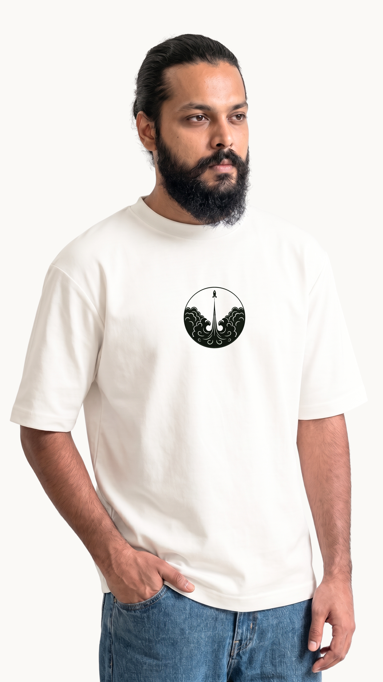 Cosmic Launch Premium Embroidered Oversized T-Shirt(6)