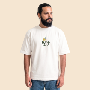 Krishna & Cow Divine Embroidered Oversized T-Shirt