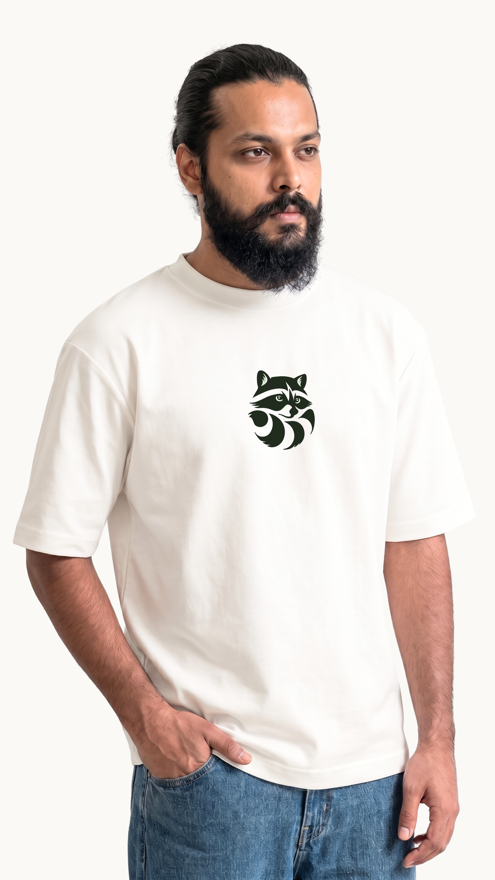 The Bandit Raccoon Embroidered Oversized T-Shirt